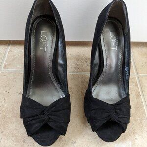 LOFT black peep toe heel, size 6.5